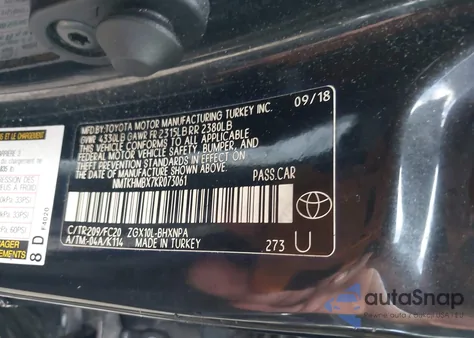 2019 Toyota C-Hr Xle/Le/Limited из США, поврежденный, VIN NMTKHMBX7KR073061